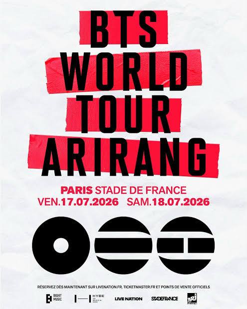 BTS World Tour ‘ARIRANG’ In Paris - Stade de France - 17 juillet 2026